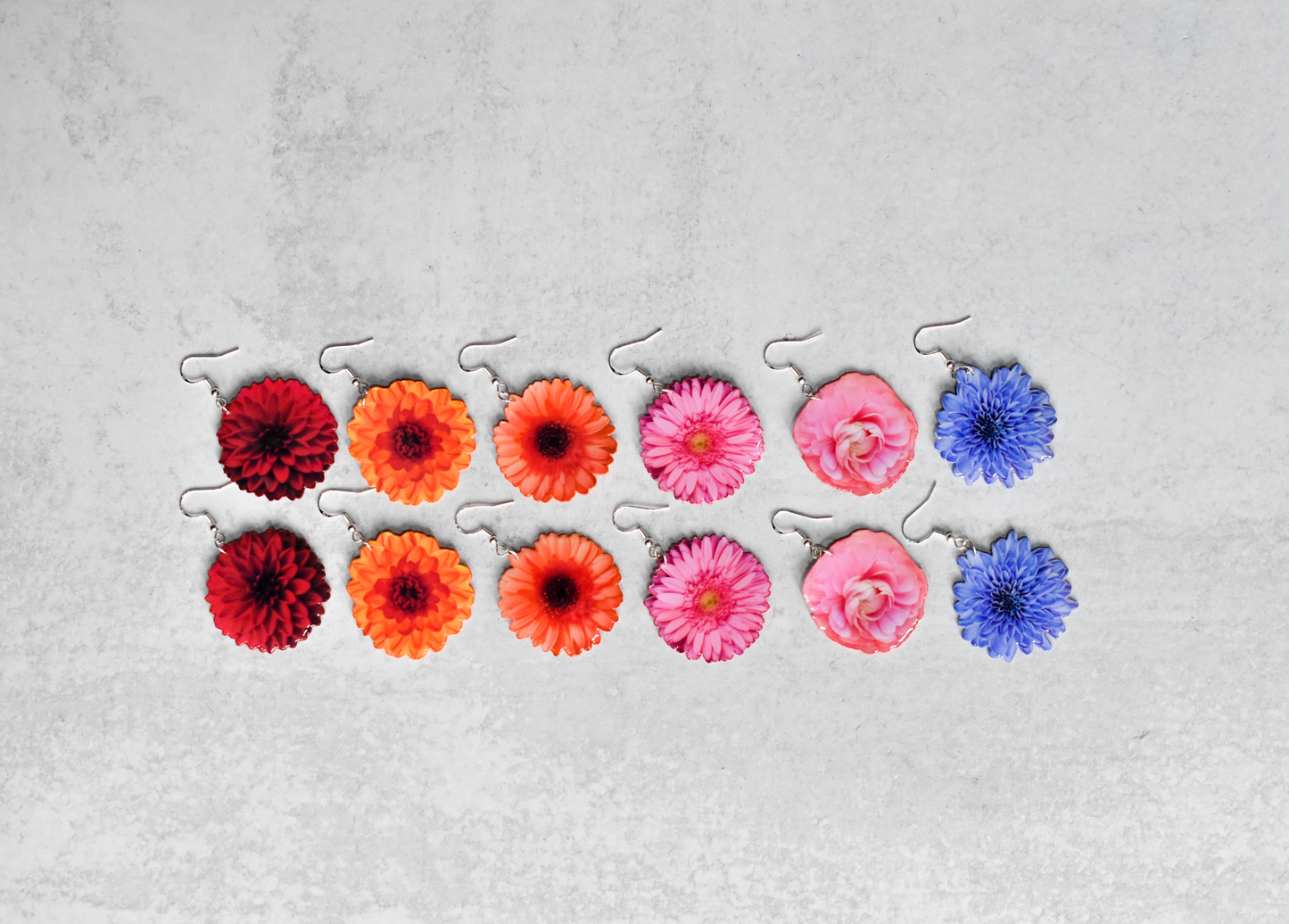 Pink Ranunculus Blossom Flower Earrings