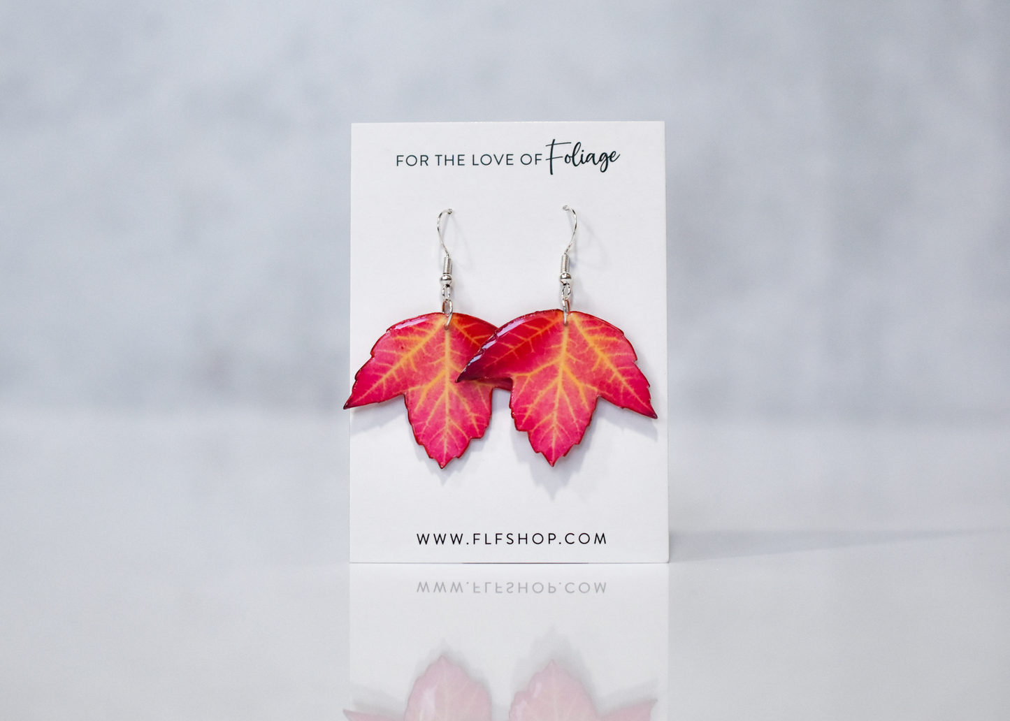 Red Sycamore Plant Earrings | Leaf Earrings