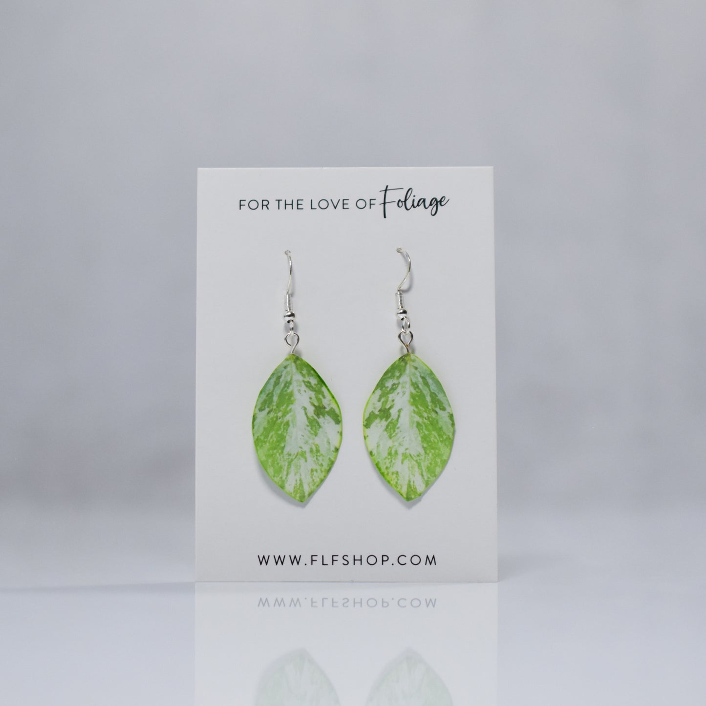 Variegated Persicaria Virginiana "Jumpseed" Plant Earrings | Leaf Earrings