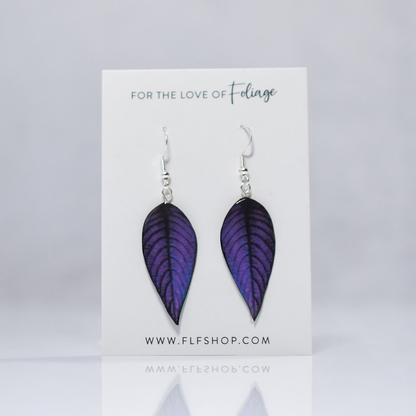 Strobilanthes Dyeriana "Persian Shield" Plant Earrings | Leaf Earrings