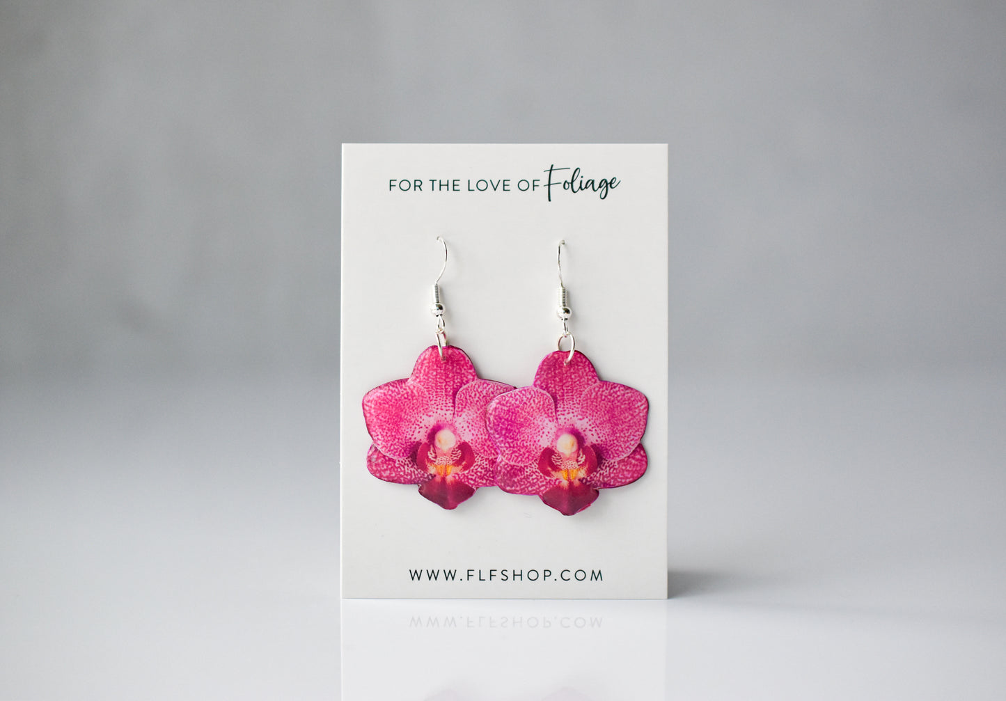 Fuchsia Orchid Bloom Plant Earrings | Blossom Earrings