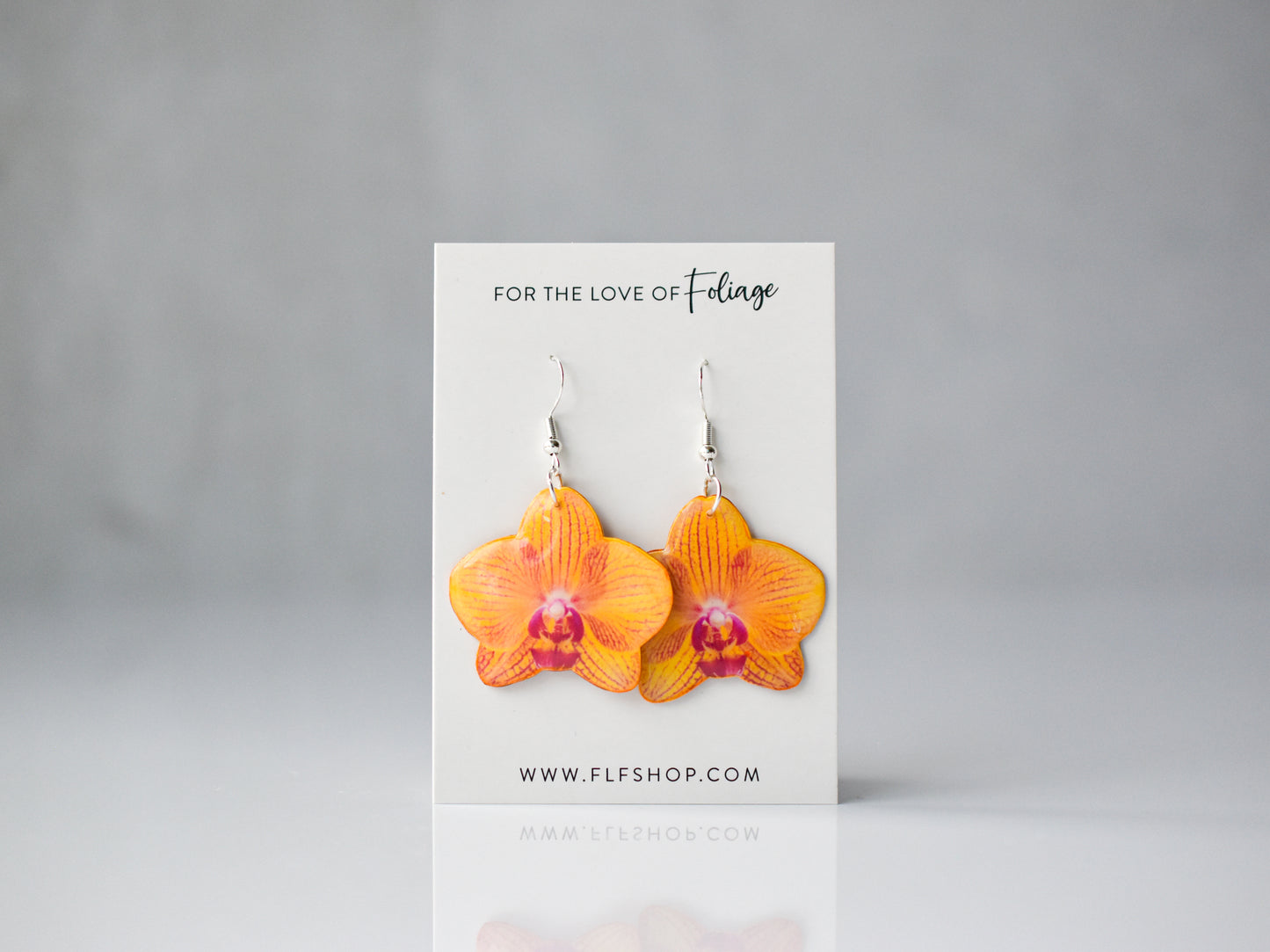 Yellow Orchid Bloom Plant Earrings | Blossom Earrings