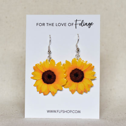 Sunflower Earrings | Leaf Earrings